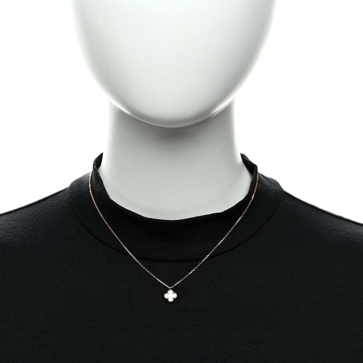 18K Yellow Gold Mother of Pearl Sweet Alhambra Pendant Necklace