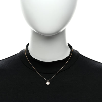 Van Cleef & Arpels 18K Yellow Gold Mother of Pearl Sweet Alhambra Pendant Necklace 2 of 6