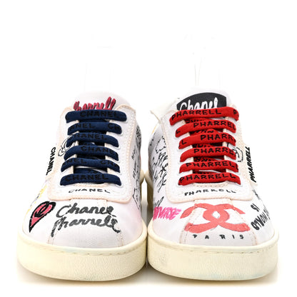 Chanel x Pharrell Williams Canvas Womens Sneakers 36.5 White Multicolor 6 of 18