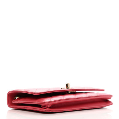Chanel Lambskin Quilted Trendy CC Wallet On Chain WOC Bright Pink 4 of 10