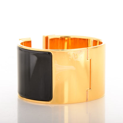 Hermes Enamel Extra Wide Clic H Bracelet PM Black 3 of 4