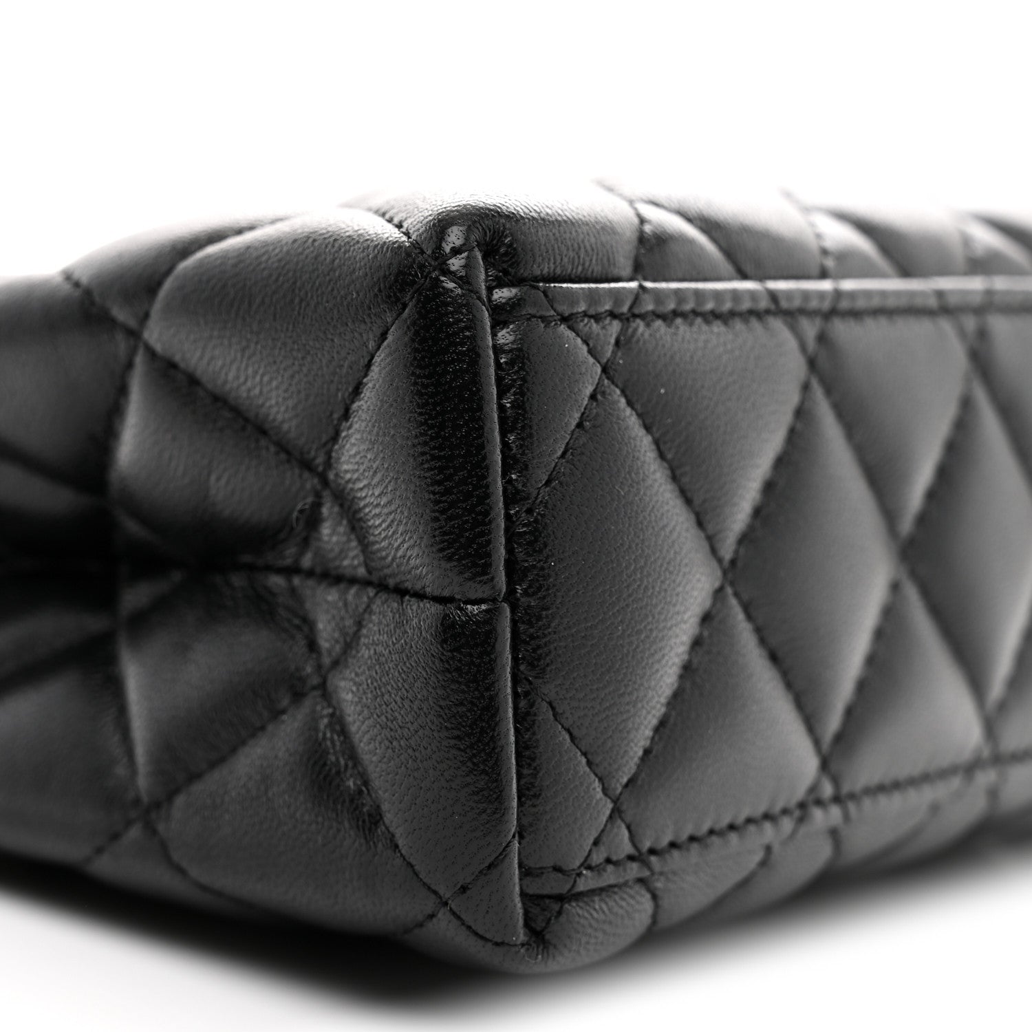 Chanel Shiny Aged Calfskin Quilted Nano Kelly Shopper Black 9 of 10