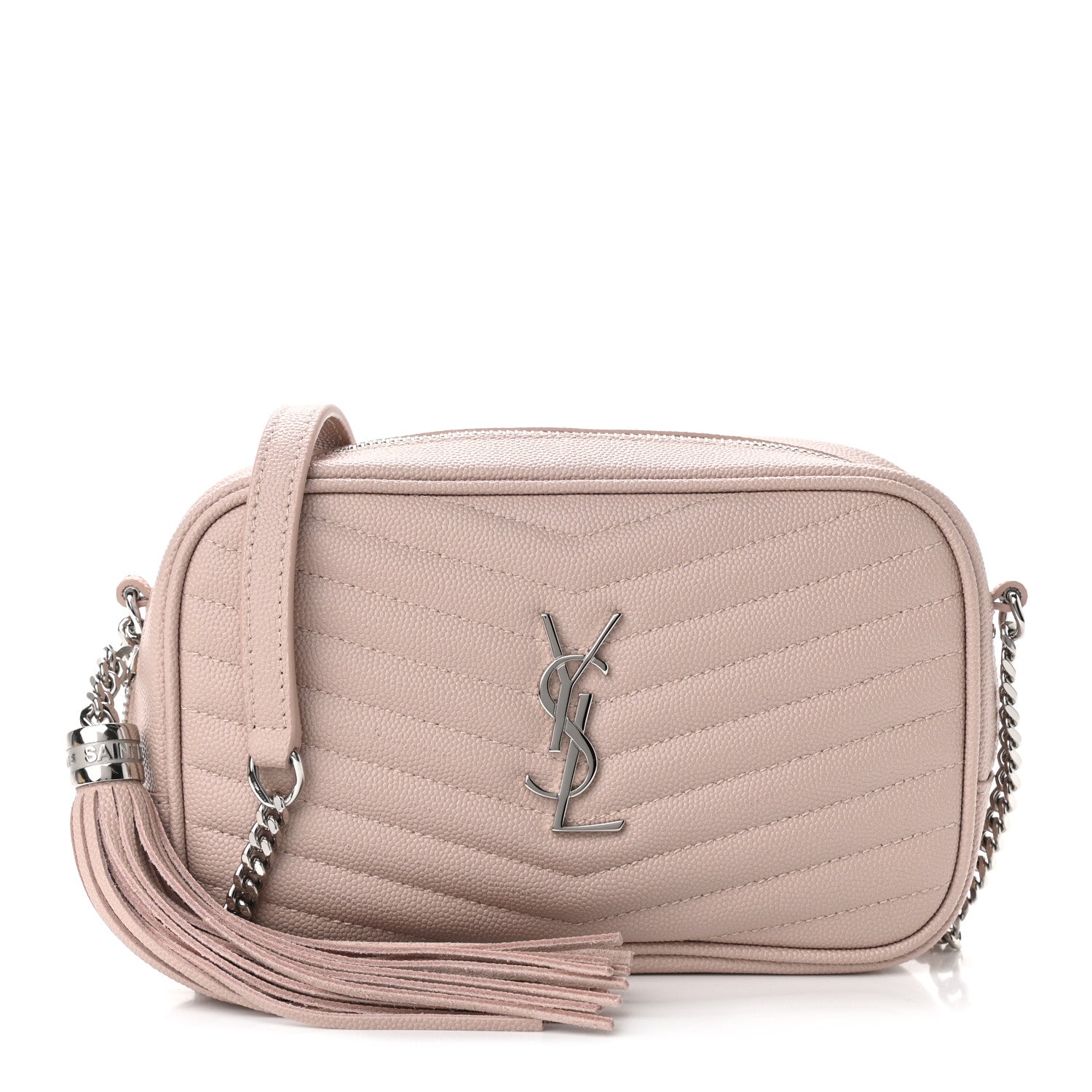Saint Laurent Grain De Poudre Matelasse Monogram Mini Lou Camera Bag Marble Pink 1 of 9