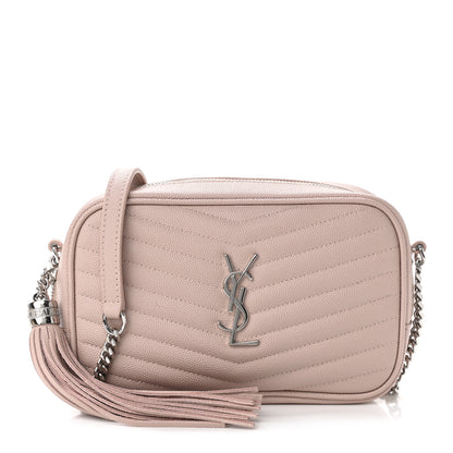 Saint Laurent Grain De Poudre Matelasse Monogram Mini Lou Camera Bag Marble Pink 1 of 9