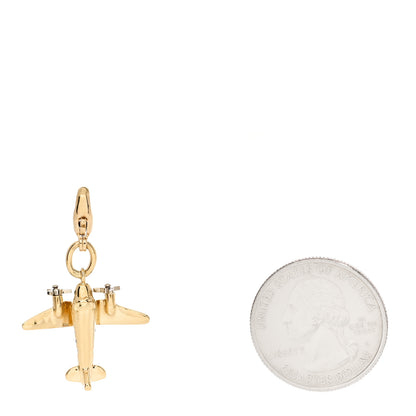 Tiffany 18K Yellow Gold Diamond Airplane Charm 2 of 5