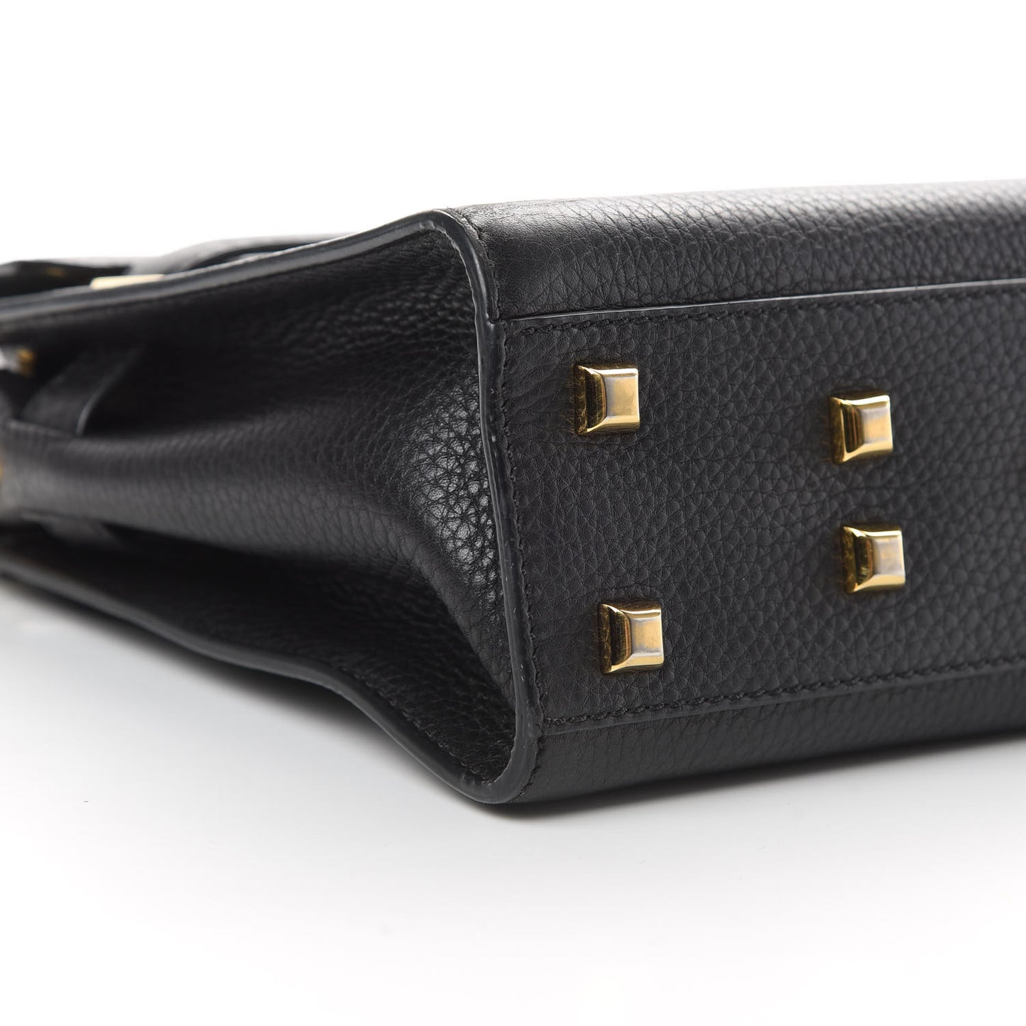 Grainy Calfskin Small My Rockstud Frame Bag Black
