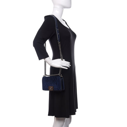 Chanel Velvet Quilted Small Boy Flap Blue 2 of 10