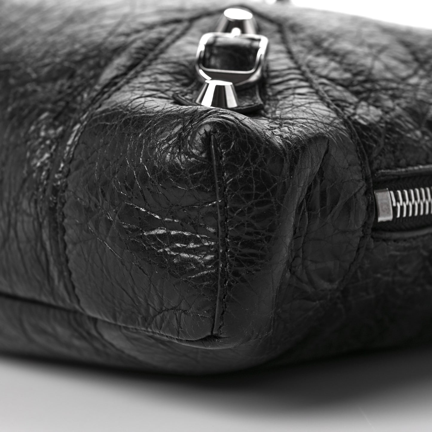 Agneau Classic SIlver Hardware XS Reporter Crossbody Black