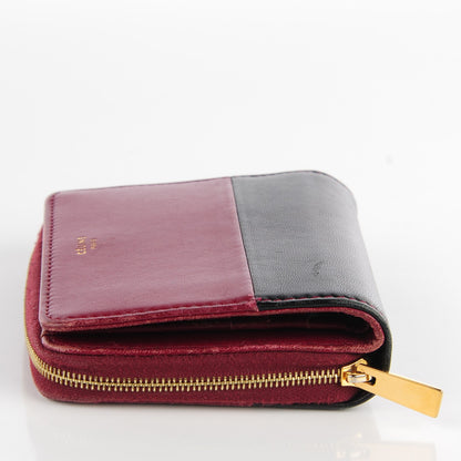 Celine Lambskin Zip Around Compact Wallet Burgundy Black 7 of 11
