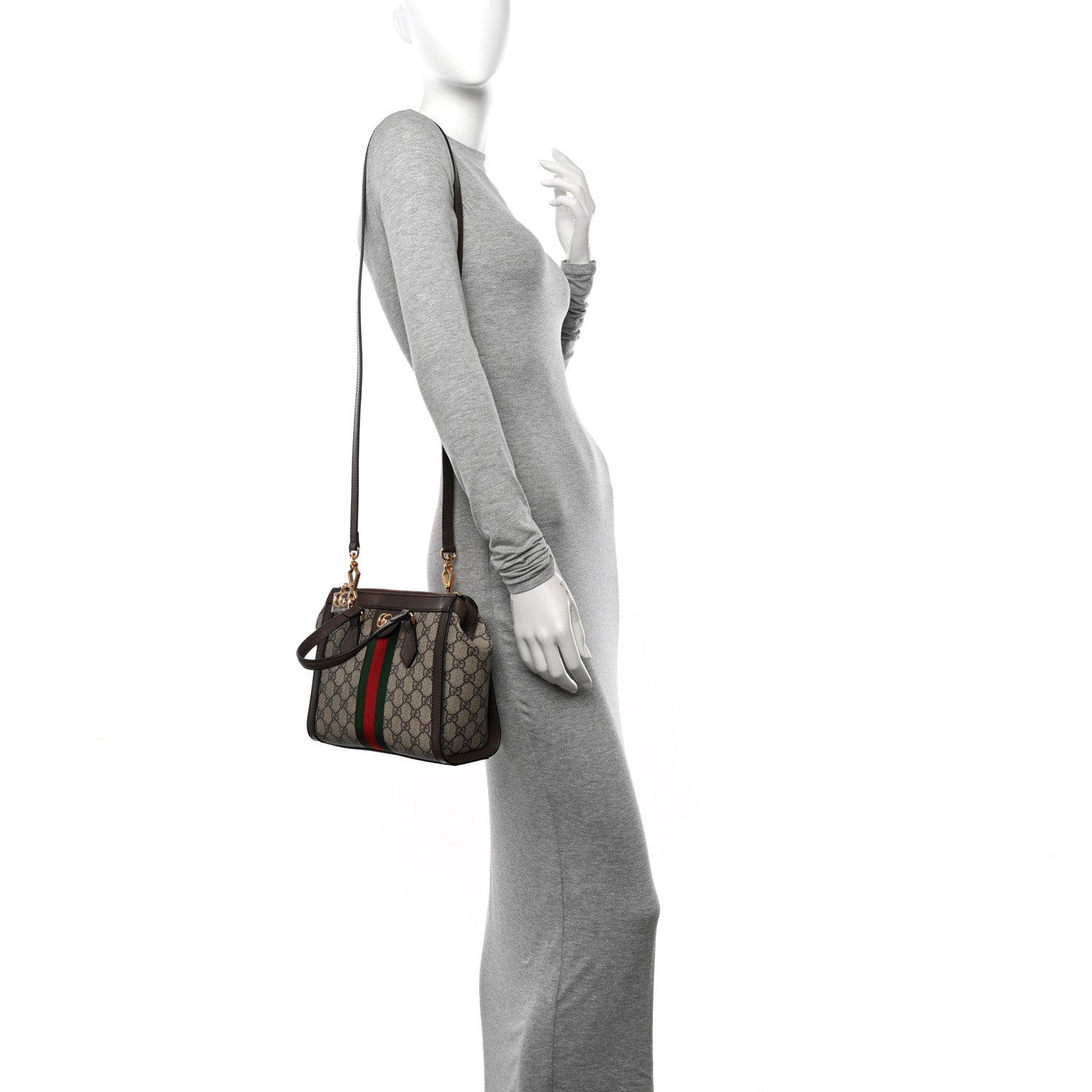 Gucci GG Supreme Monogram Small Ophidia Tote Bag Brown 2 of 11