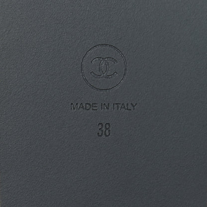 Chanel Metallic Calfskin Chain Flat Sandals 38 Silver 6 of 8