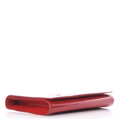 Saint Laurent Patent Monogram Large Belle De Jour Clutch Red 4 of 7