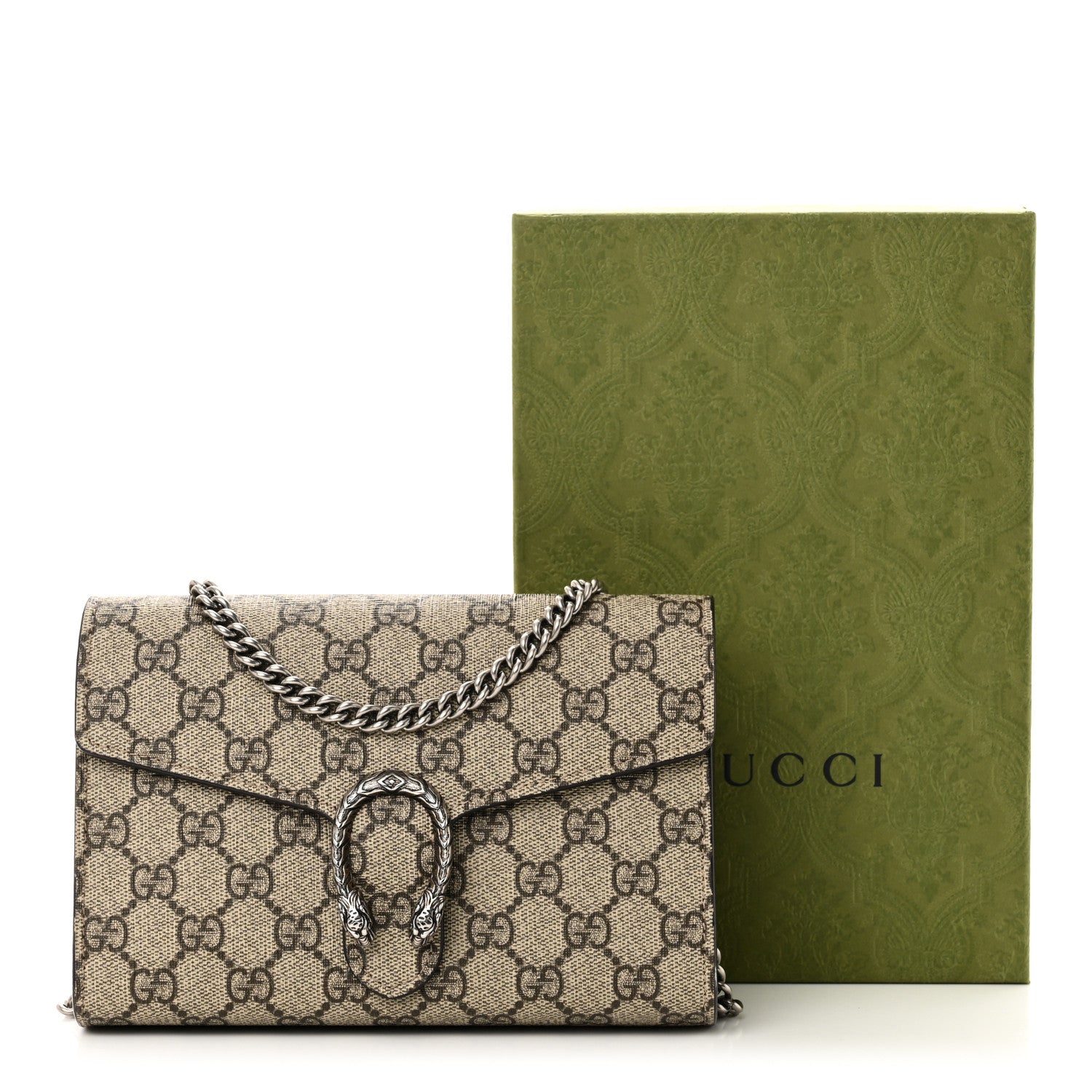 Gucci GG Supreme Monogram Mini Dionysus Chain Wallet Beige Taupe 11 of 11