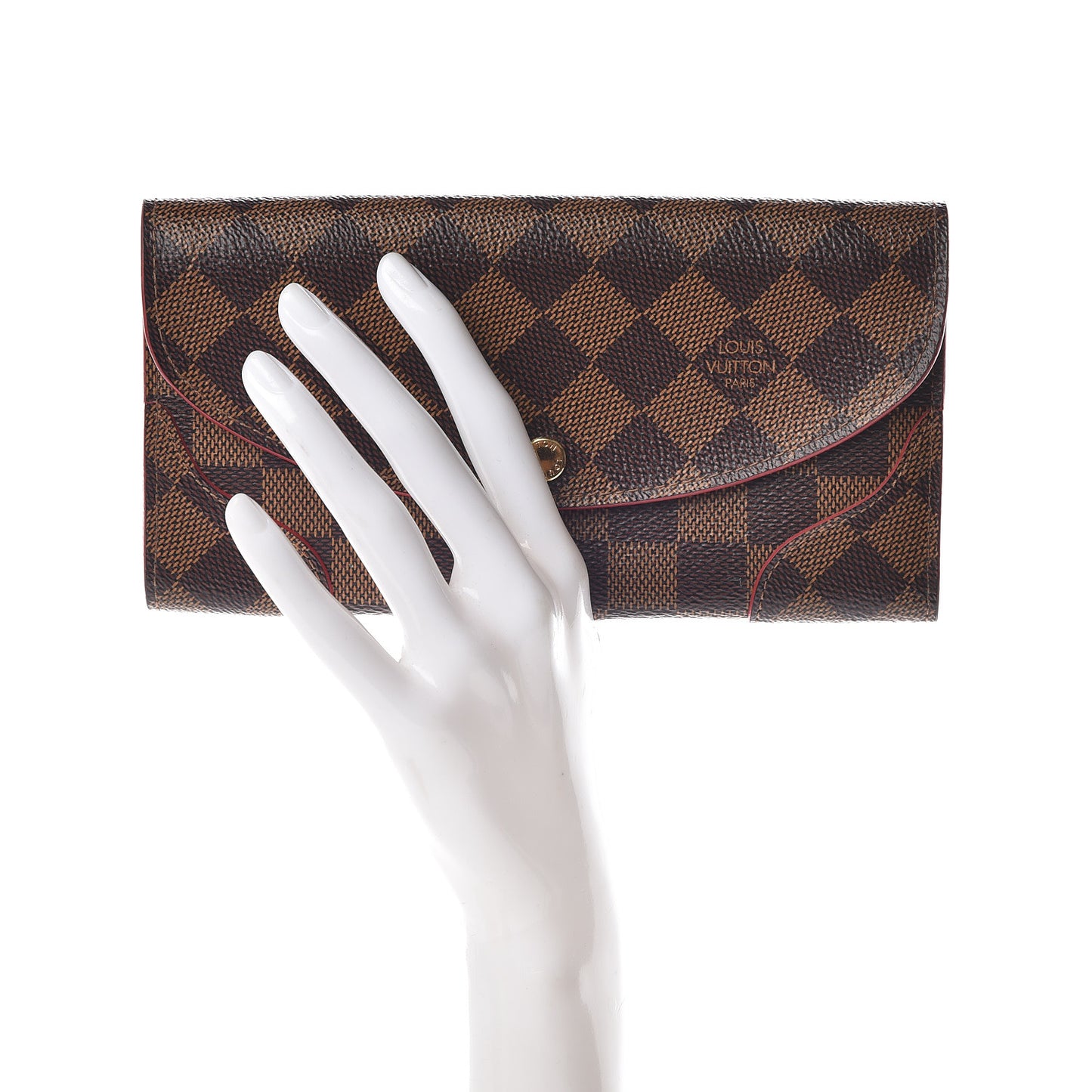 Damier Ebene Caissa Wallet Cherry