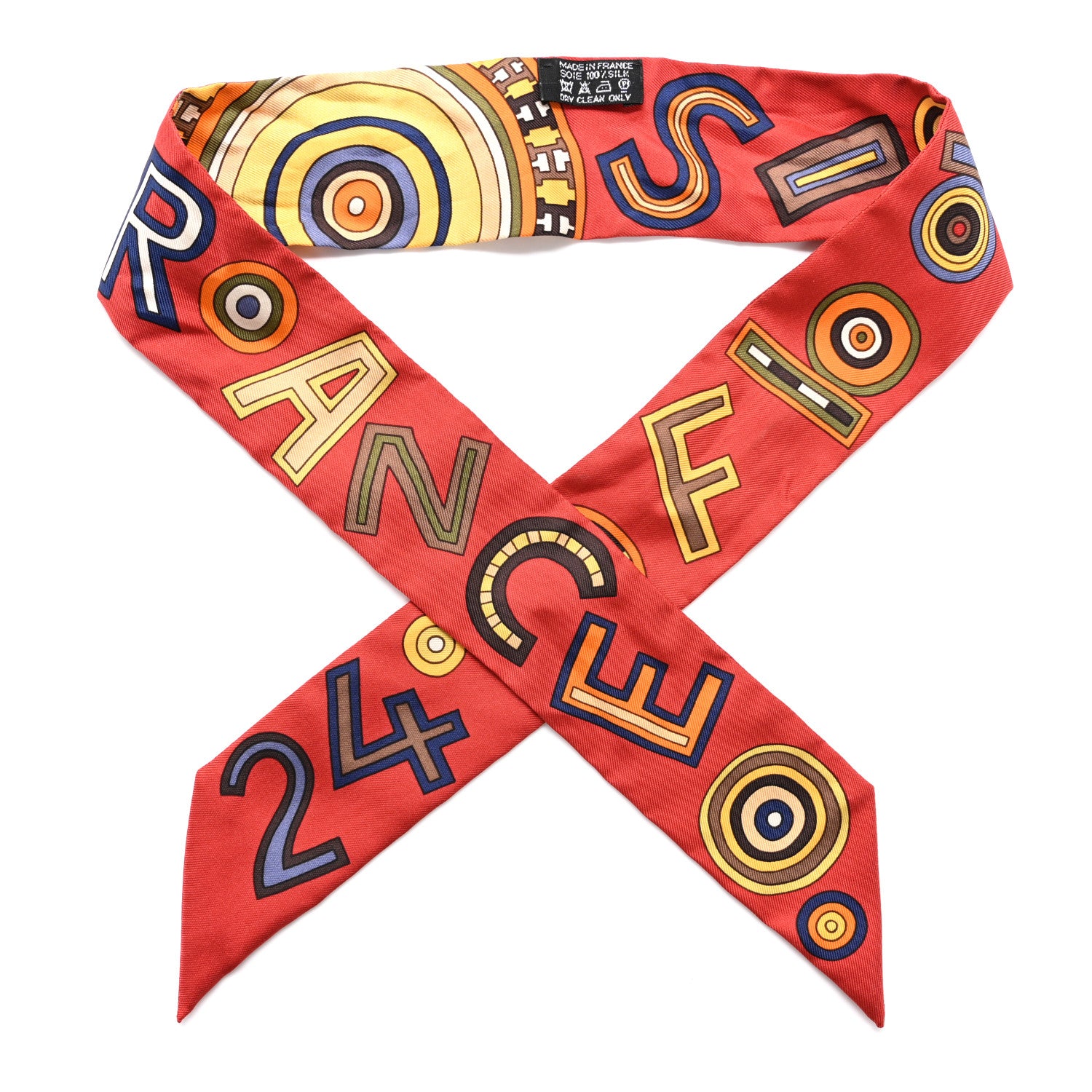 Hermes Silk Tohu Bohu Twilly Rouge Vermillion 1 of 4