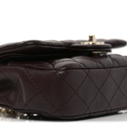 Chanel Lambskin Quilted Mini Double Flap With Hook Dark Brown 9 of 11