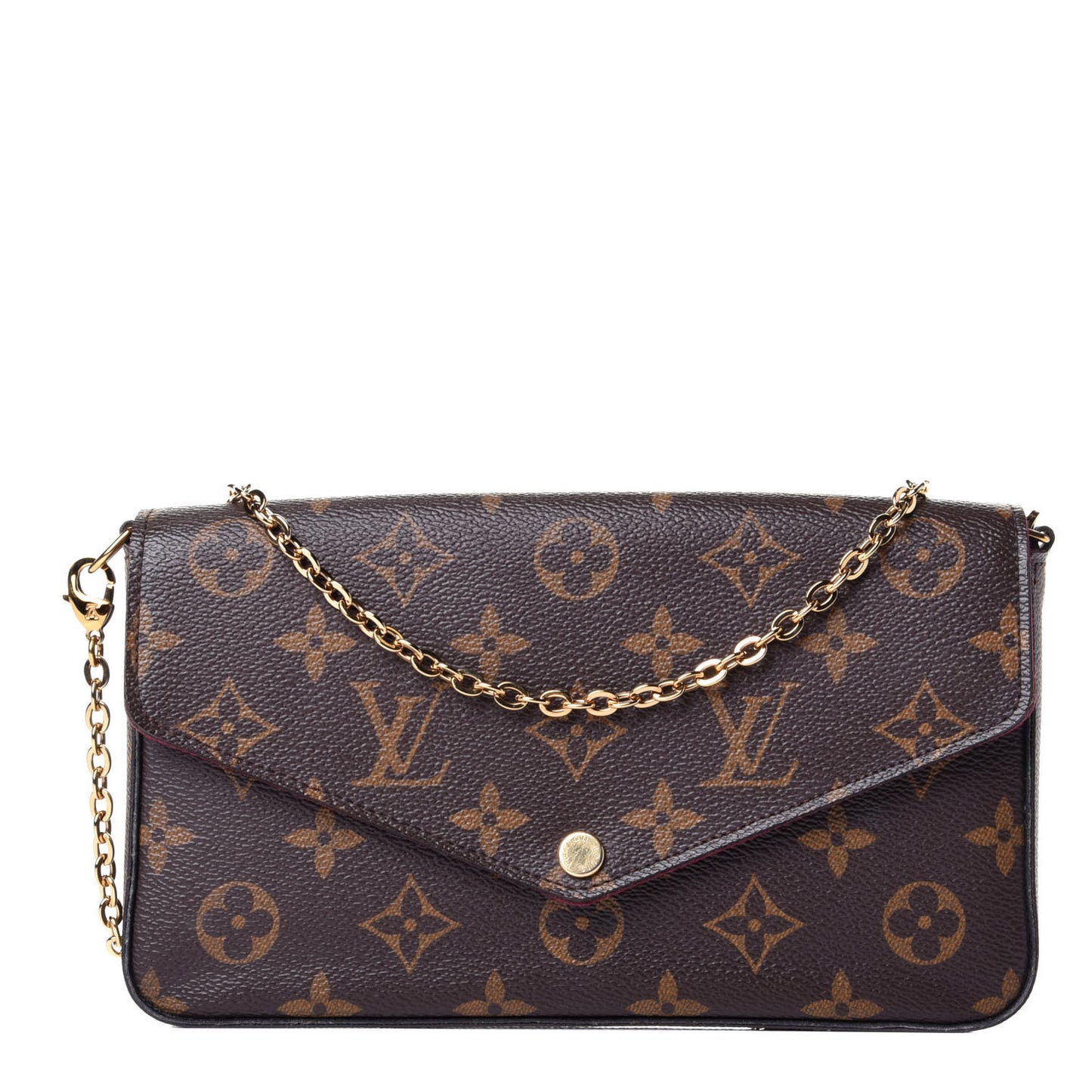 Monogram Pochette Felicie Chain Wallet Fuchsia
