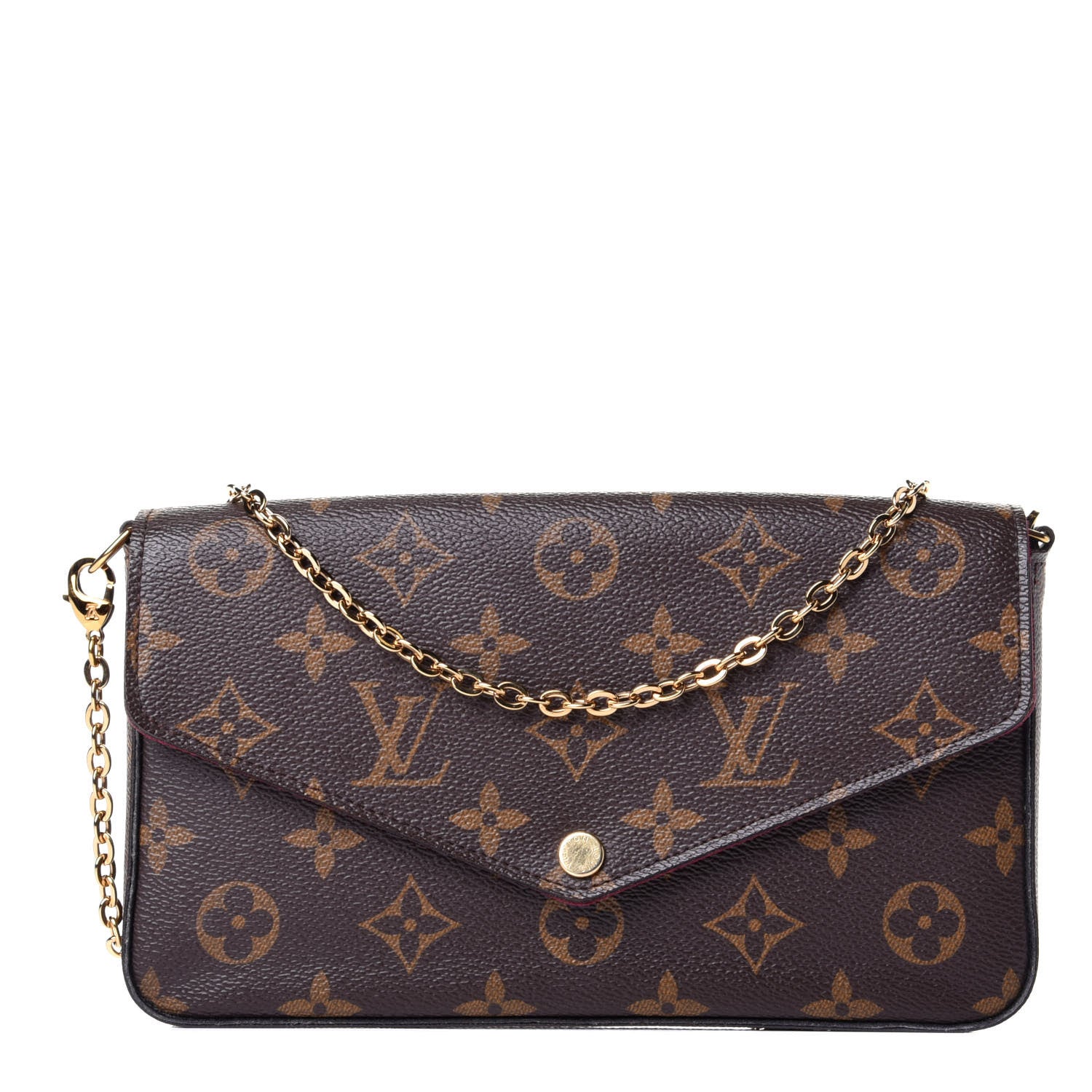 Louis Vuitton Monogram Pochette Felicie Chain Wallet Fuchsia 1 of 10