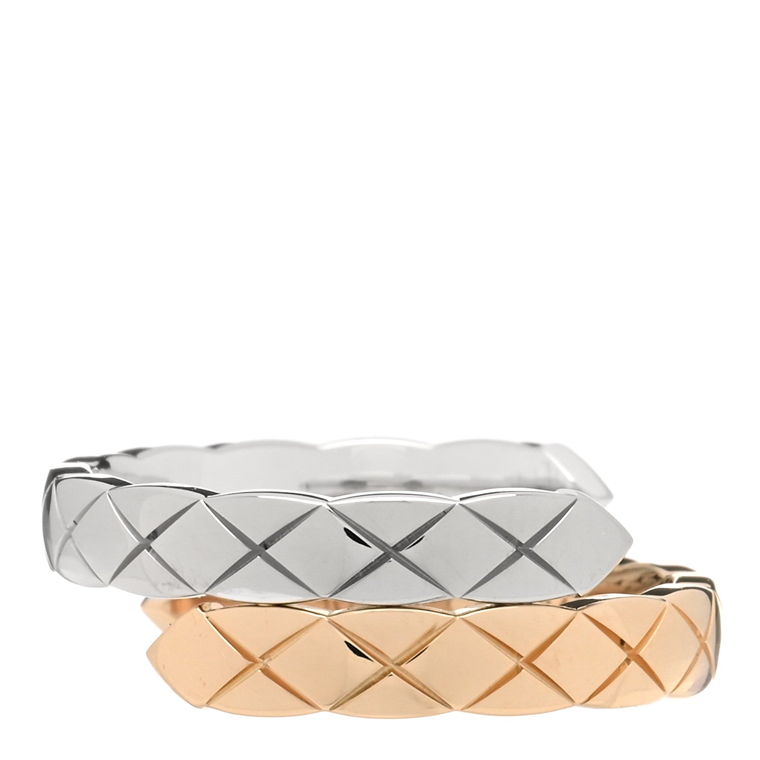 Chanel 18K White Beige Gold Diamond Coco Crush Toi et Moi Ring 50 5.25 3 of 4