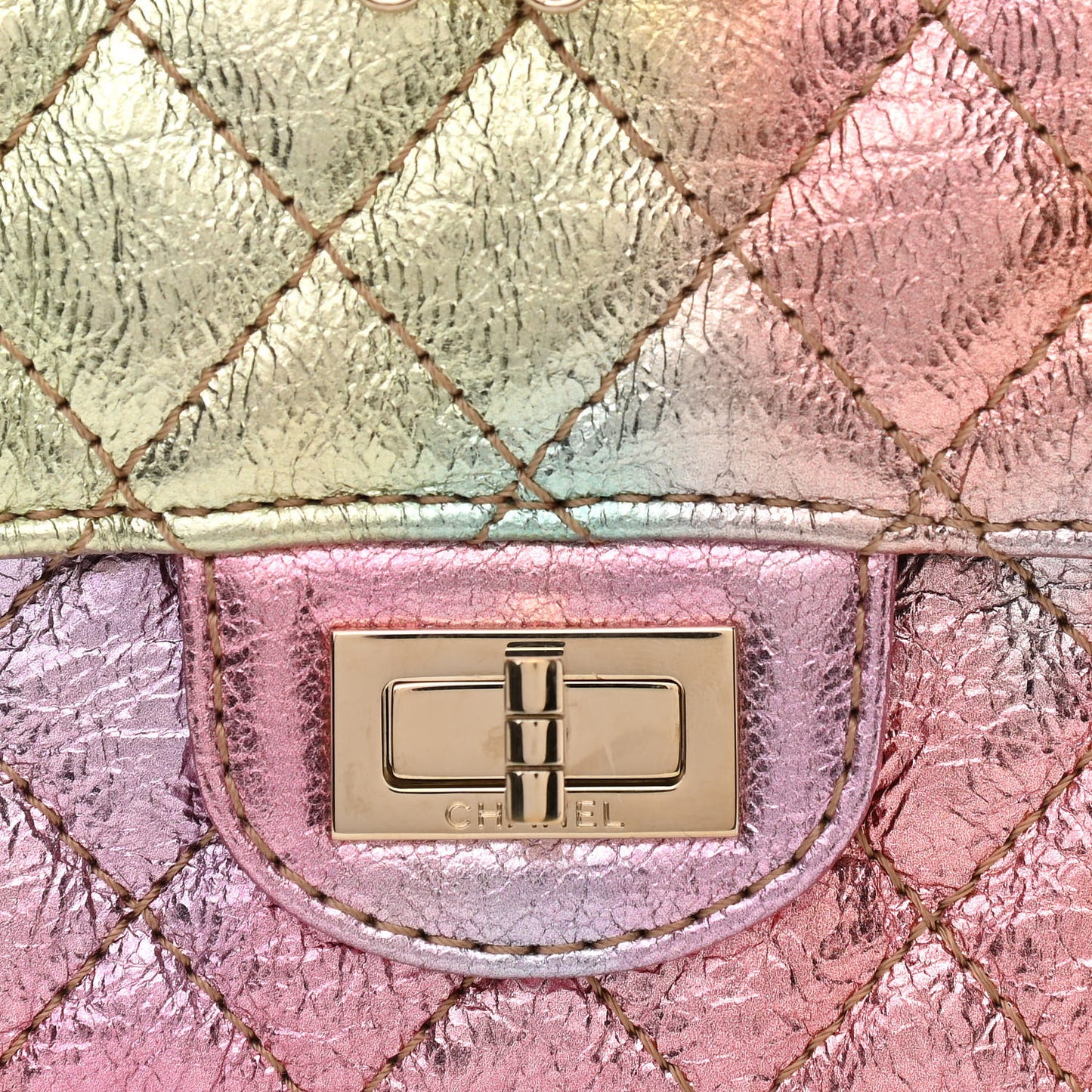 Metallic Goatskin Quilted Mini 2.55 Reissue Flap Multicolor