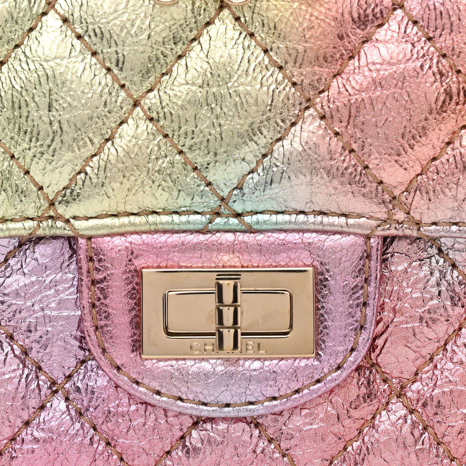 Chanel Metallic Goatskin Quilted Mini 2.55 Reissue Flap Multicolor 9 of 11