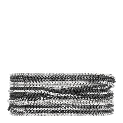 David Yurman Darkened Sterling Silver 21mm Multi Row Box Chain Bracelet 1 of 3