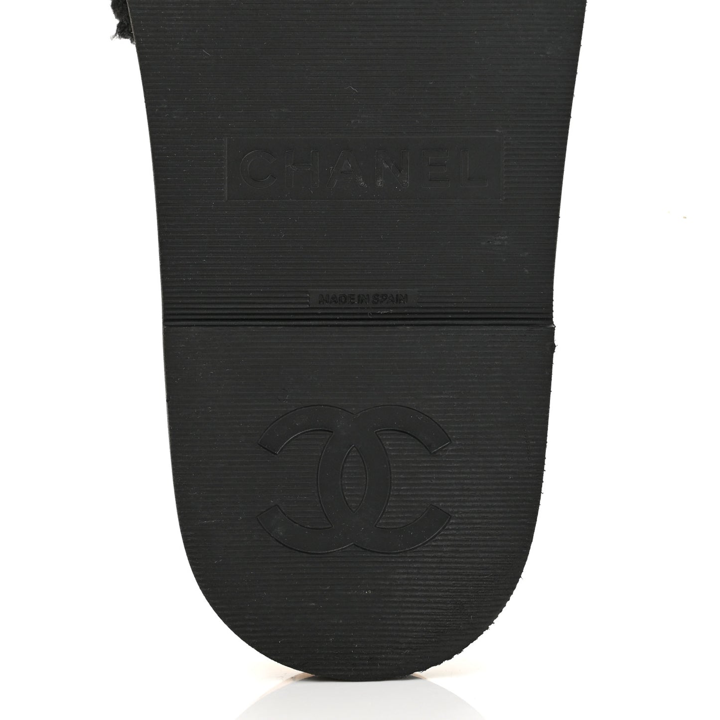 Fabric Pearl Cork CC Slip On Sandals 40 Black