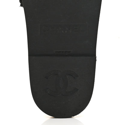 Chanel Fabric Pearl Cork CC Slip On Sandals 40 Black 8 of 10