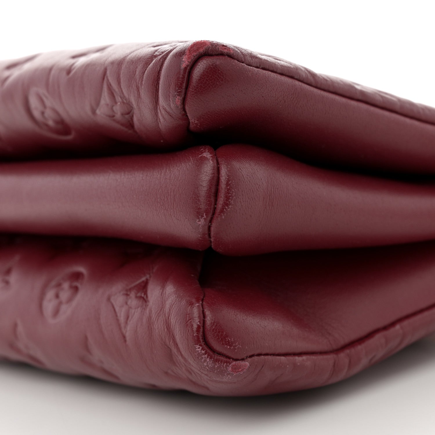 Louis Vuitton Lambskin Embossed Monogram Coussin PM Wine 9 of 10