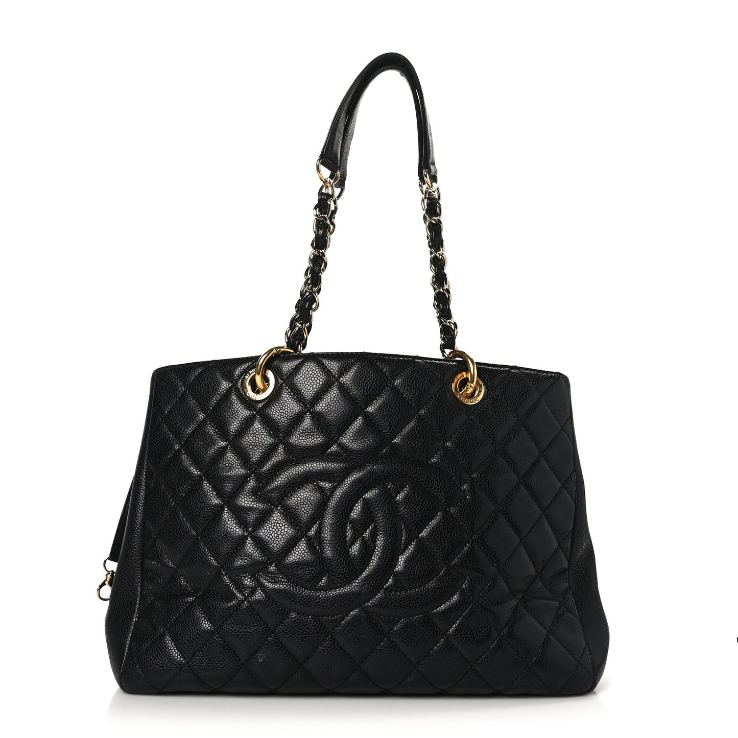 Caviar Quilted Grand Shopping Tote GST Black