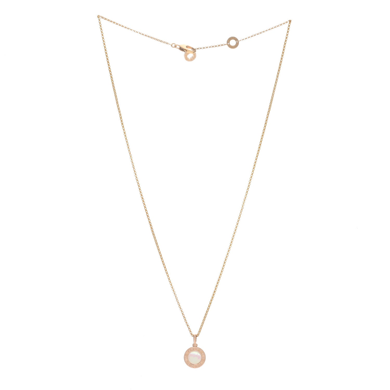 Bulgari 18K Rose Gold Mother of Pearl BVLGARI BVLGARI Pendant Necklace 3 of 4