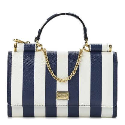 Dolce & Gabbana Dauphine Stripe Mini Von Bag Blue White 1 of 10