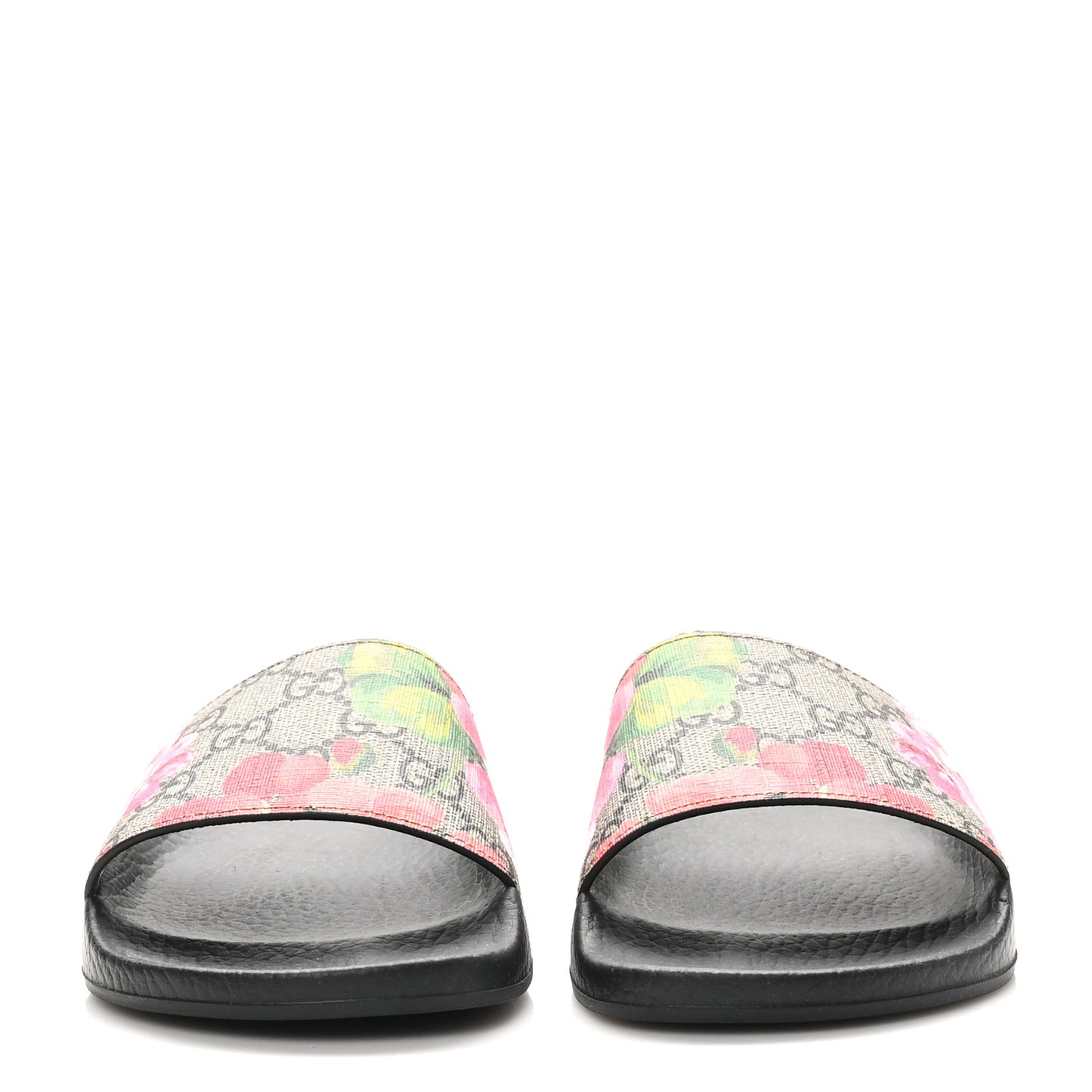 GG Supreme Monogram Blooms Slide Sandals 35 Beige Multicolor
