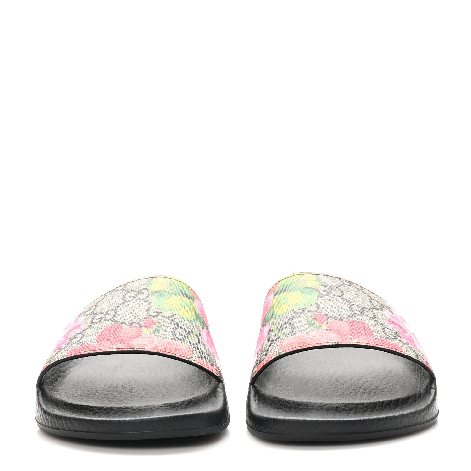 Gucci GG Supreme Monogram Blooms Slide Sandals 35 Beige Multicolor 3 of 9