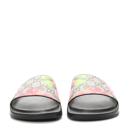 Gucci GG Supreme Monogram Blooms Slide Sandals 35 Beige Multicolor 3 of 9