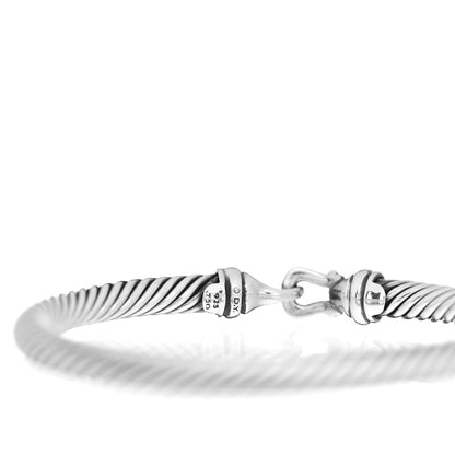 David Yurman Sterling Silver 18K Yellow Gold 5mm Cable Classic Buckle Bracelet 3 of 3