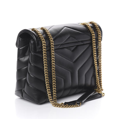 Saint Laurent Calfskin Y Quilted Monogram Small Loulou Chain Satchel Black 2 of 8