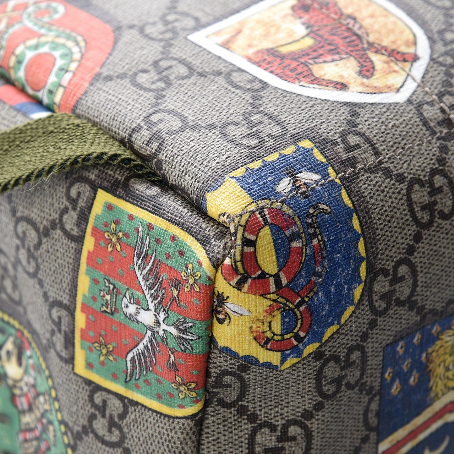 GG Supreme Monogram Children's Crests Backpack Green