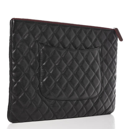 Chanel Caviar Quilted Large Cosmetic Case Black 3 of 6