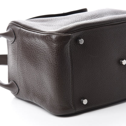 Hermes Taurillon Clemence Lindy 30 Chocolate 6 of 10
