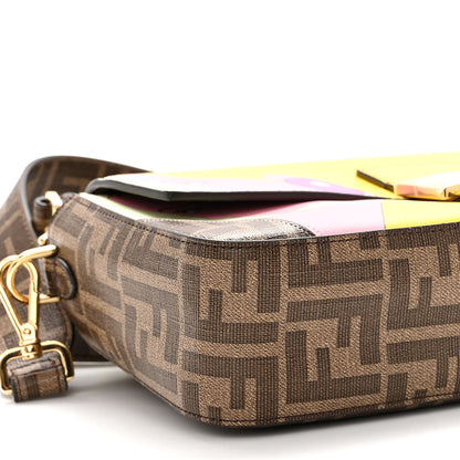 Fendi Glazed Fabric FF 1974 Hairdo Girls Inlay Baguette Mogano Panna Multicolor 8 of 9