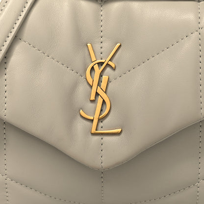 Saint Laurent Lambskin Quilted Toy Loulou Puffer Monogram Chain Satchel Crema Soft 8 of 10