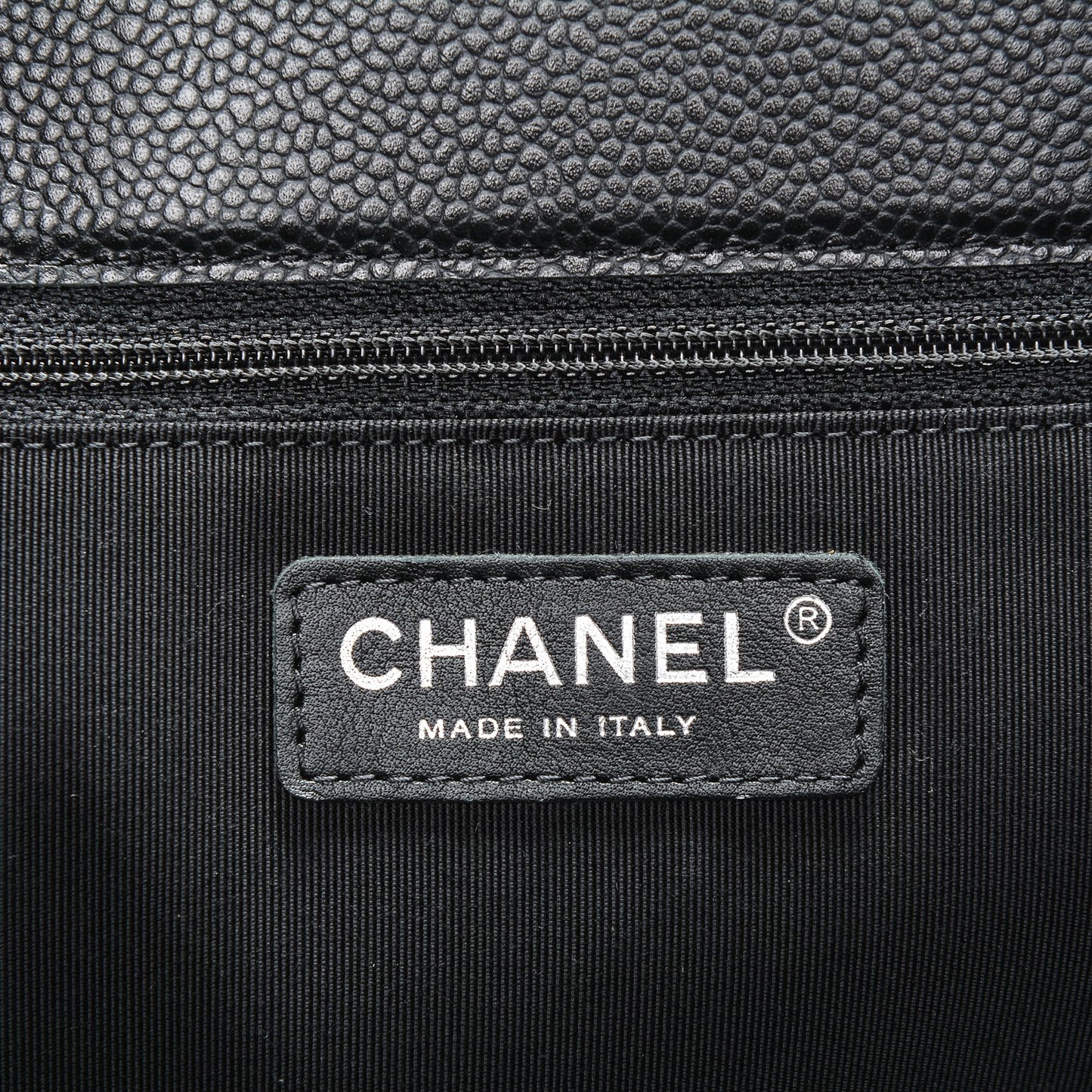 Caviar Quilted Flap Tote Black