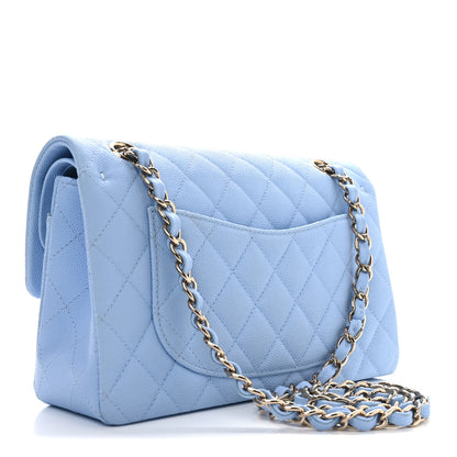 Chanel Caviar Quilted Small Double Flap Light Blue 3 of 11
