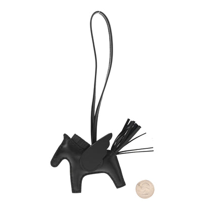 Hermes Milo Lambskin Grigri Rodeo Pegase Horse Bag Charm PM So Black 2 of 5