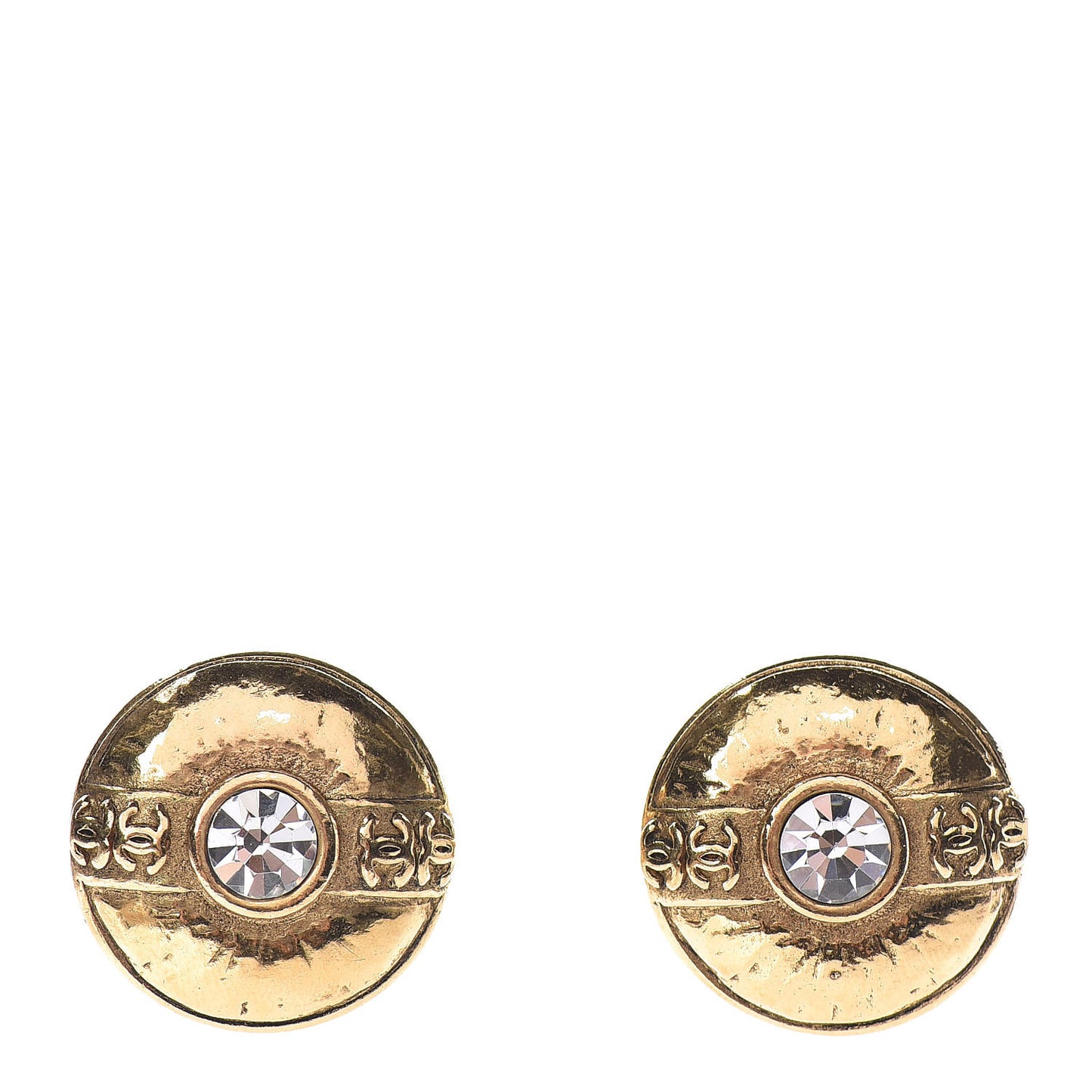 Crystal Clip On Earrings Gold