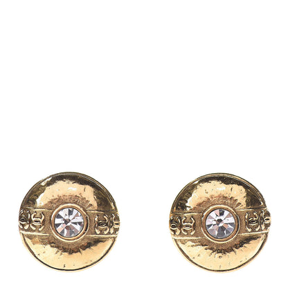 Chanel Crystal Clip On Earrings Gold 1 of 4