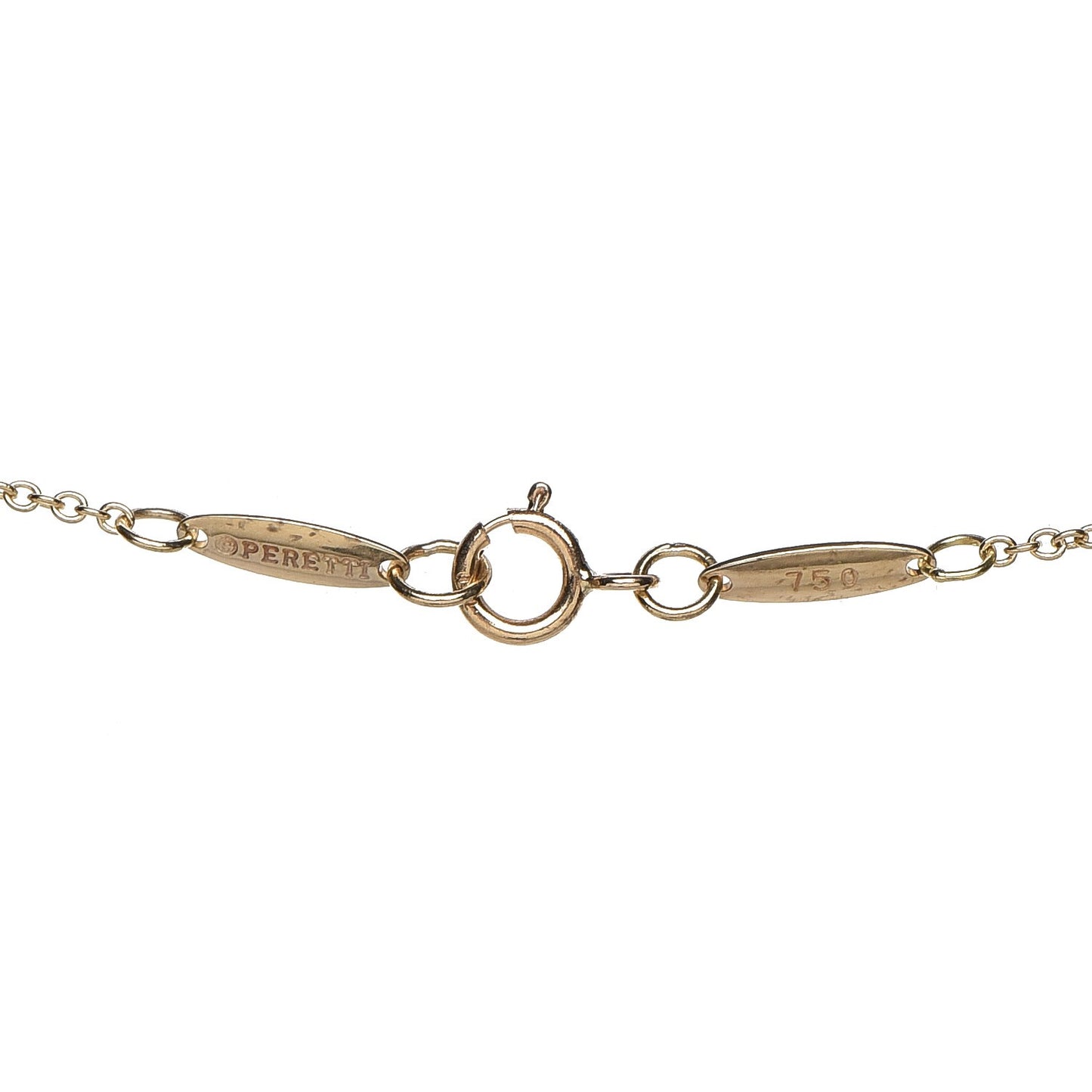 18K Yellow Gold 9mm Elsa Peretti Bean Pendant Necklace