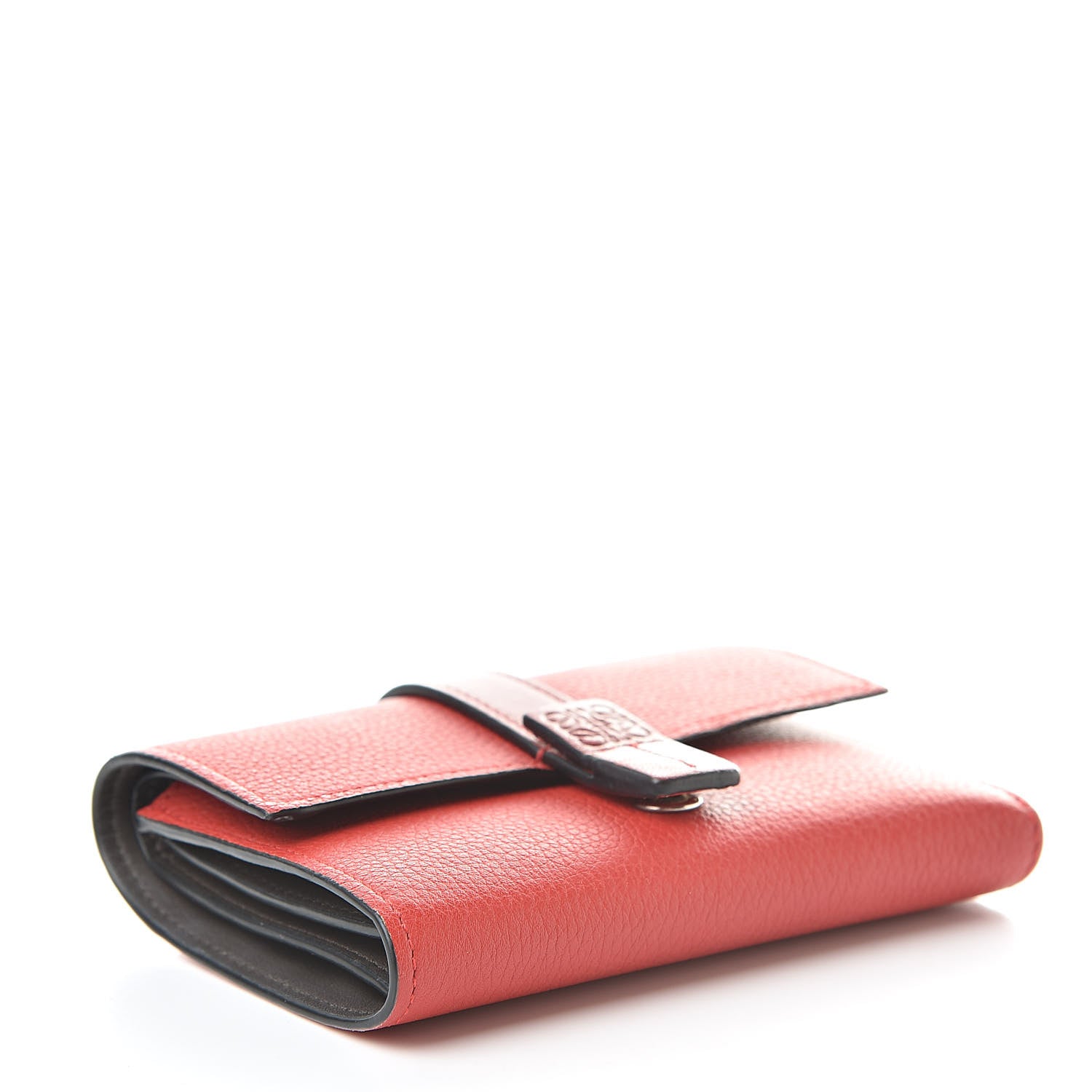 Loewe Grained Calfskin Compact Zip Wallet Burnt Red 4 of 9