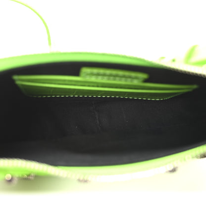 Balenciaga Extra Supple Calfskin Crocodile Embossed Le Cagole Mini Purse With Chain Acid Green 5 of 9